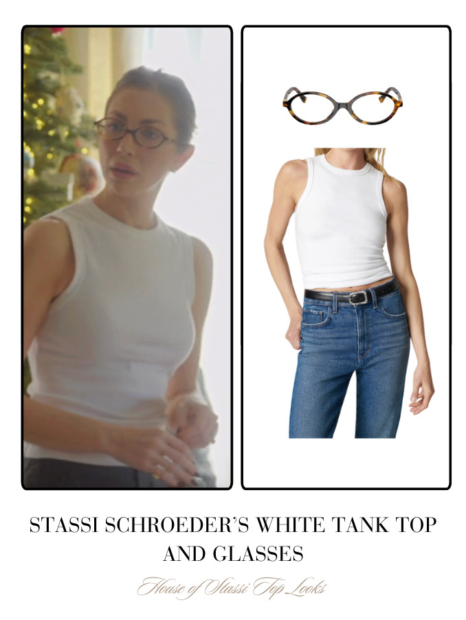 Stassi Schroeder's White Tank Top and Glasses 

 