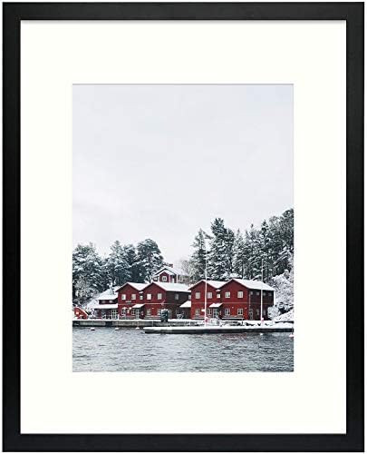 Golden State Art, Simple and Stylish Picture Frame with Ivory Color Mat & Real Glass (16x20, Blac... | Amazon (US)