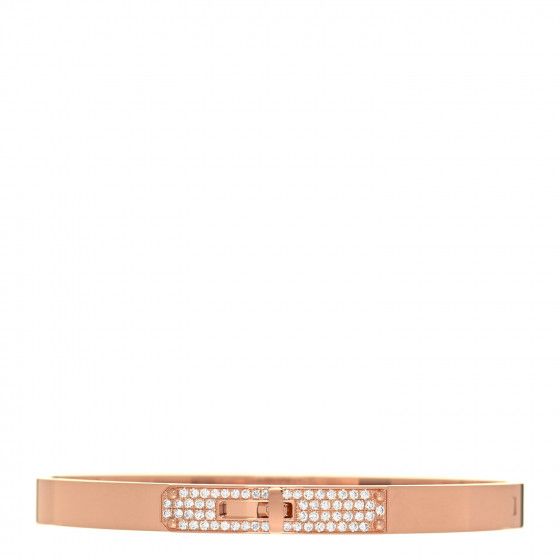 HERMES 18K Rose Gold Diamond PM Kelly Pave Bracelet SH | FASHIONPHILE | Fashionphile