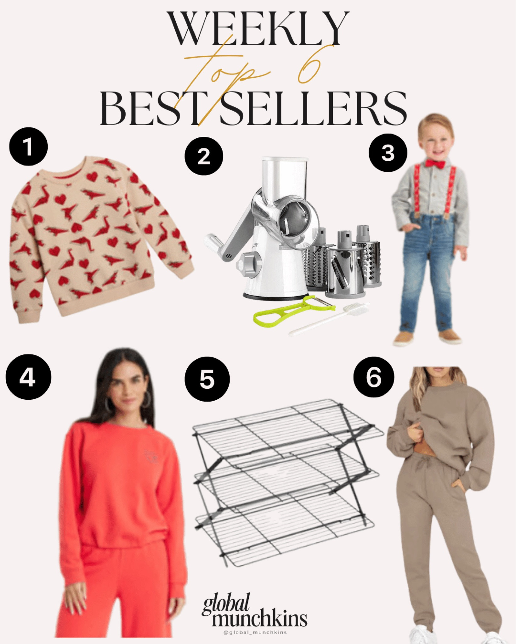 Last week top 6 best sellers! Our favorite Valentines outfits and best cheese grater and cooking rack for my famous cookies!

#LTKsalealert #LTKstyletip #LTKhome