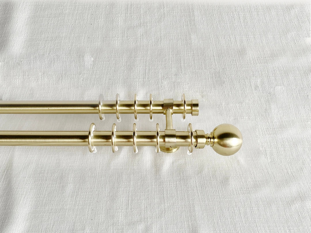 Top Mounted Metal Curtain Rod, Top Mount Double Bracket, Metal Curtain Rod. - Etsy | Etsy (US)