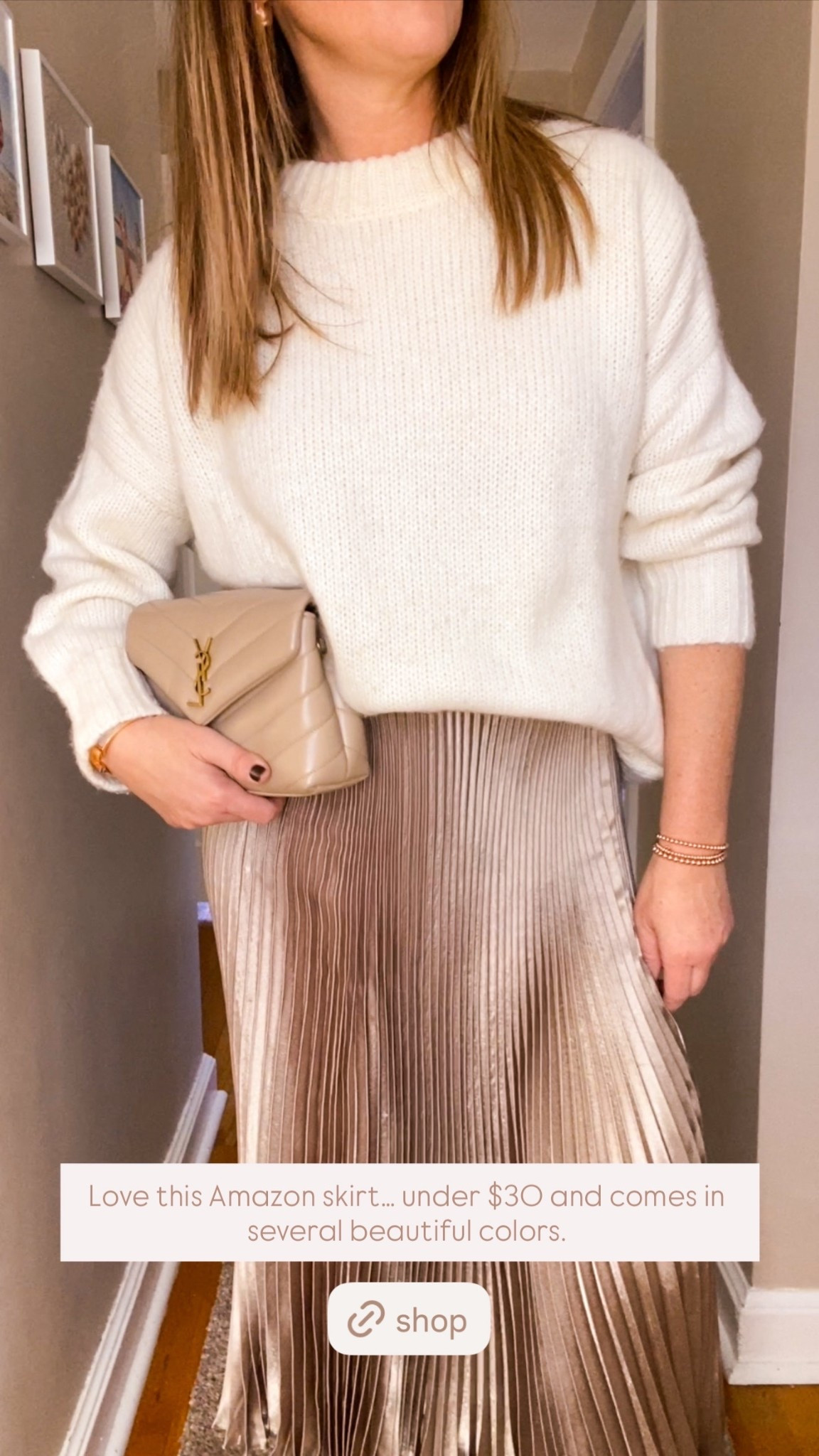 ✨ The skirt I wore on repeat last fall + winter is BACK — and it’s even better this year! This shimmering gold beauty is the perfect fall skirt and doubles as a stunning holiday skirt for work, cocktails, or festive parties. You can dress it down with boots or elevate it with heels — either way, it’s such a fun, flattering piece. 💫 And the best part? It’s under $30 on Amazon and comes in so many gorgeous colors!

	•	Fall skirt
	•	Holiday skirt
	•	Amazon find
	•	Amazon under $50 find
	•	Amazon Essentials
	•	Amazon fashion


#LTKSeasonal #LTKFindsUnder50 #LTKWorkwear

#LTKOver40 #LTKHoliday #LTKSeasonal