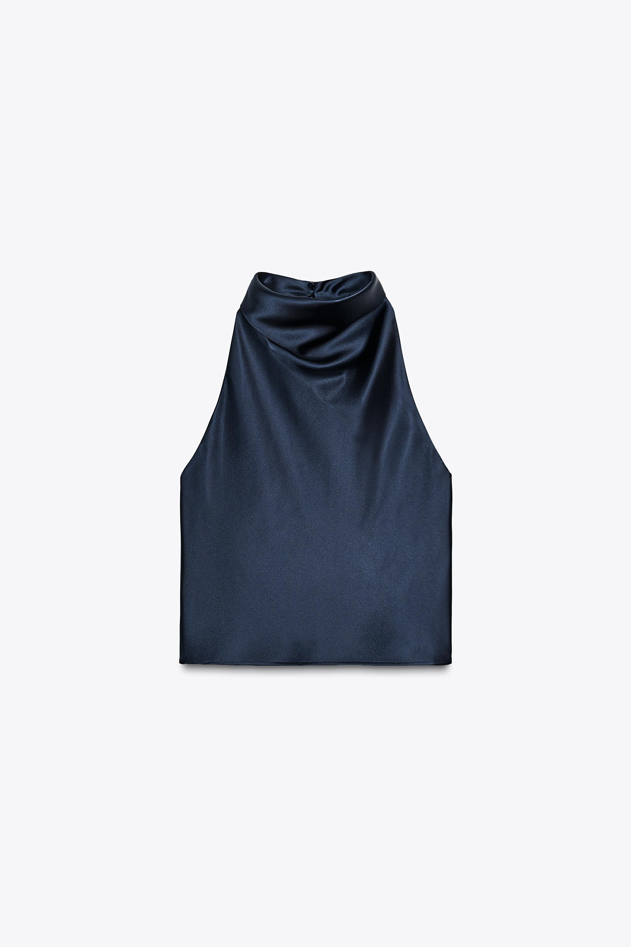 SATIN EFFECT HALTER TOP | Zara US