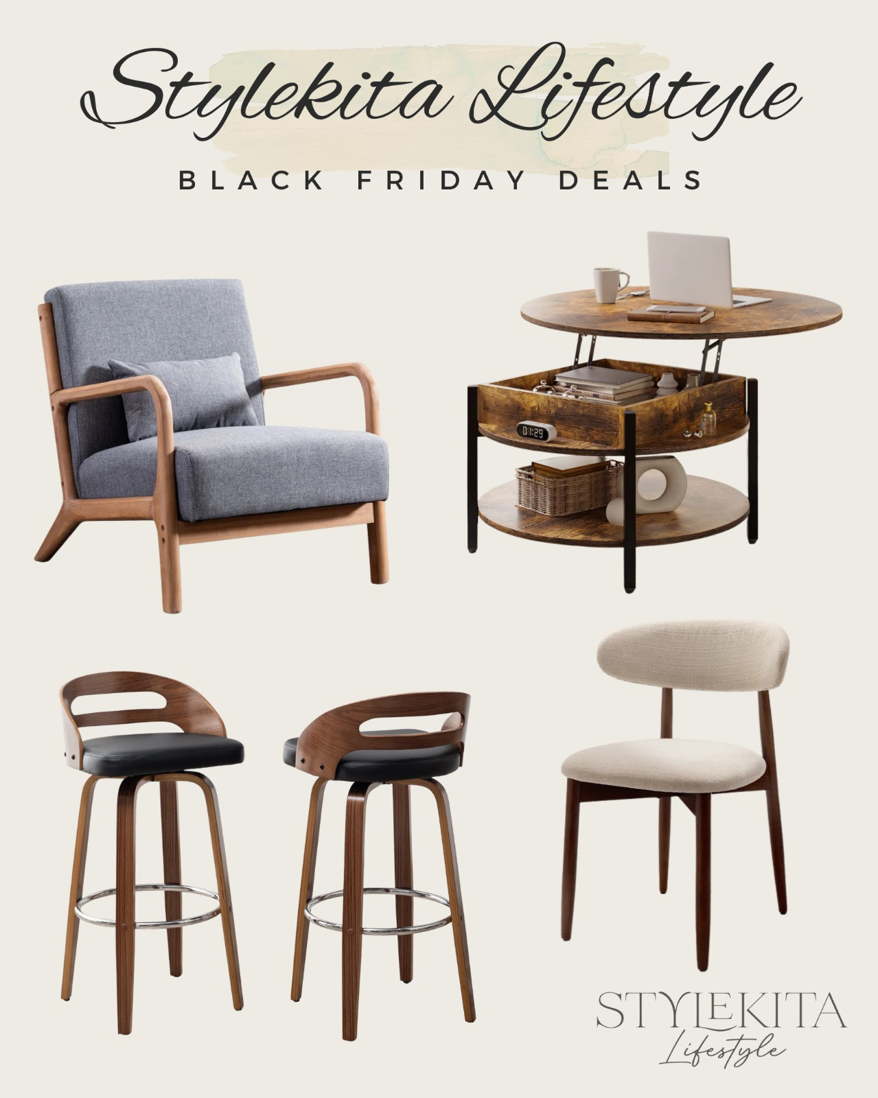 Score amazing deals on home furniture! Shop this comfy Armchair, practical Lift-Top Coffee Table, stylish Bar Stools, and a chic Dining Chair.

#BlackFridayFurniture #homeessentials #sale 

 #LTKCyberWeek #LTKHoliday #LTKHome