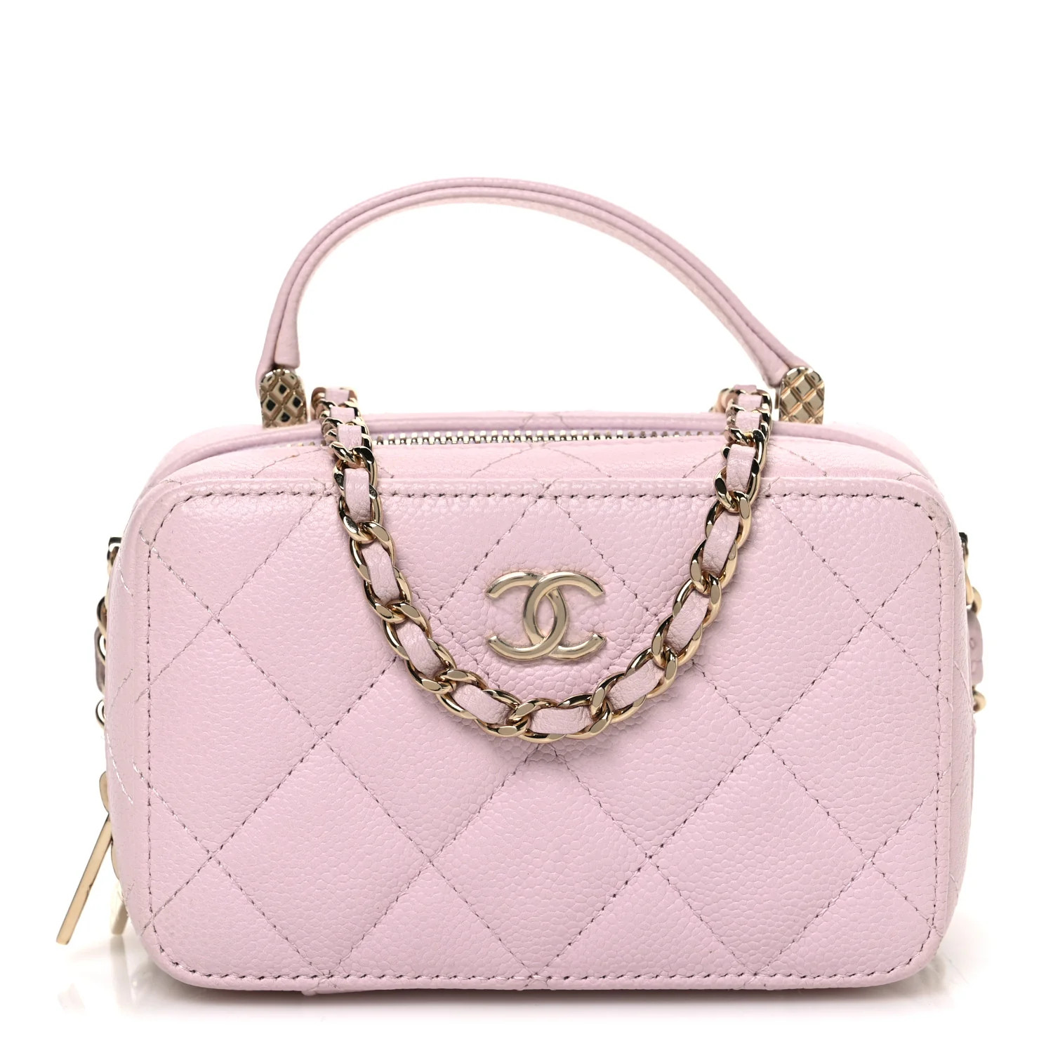 Chanel Caviar Quilted Top Handle Vanity Case Pink 1885140 | FASHIONPHILE (US)