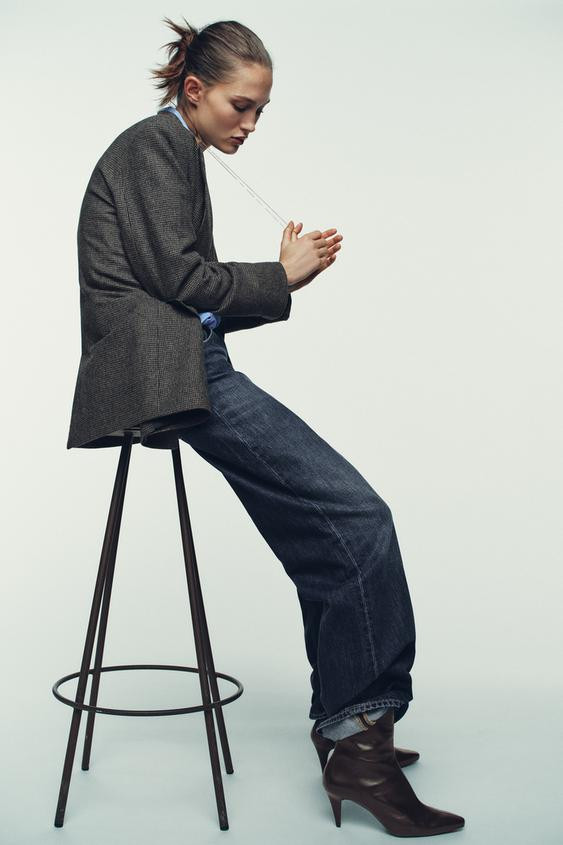 LEATHER HEELED ANKLE BOOTS | Zara UK