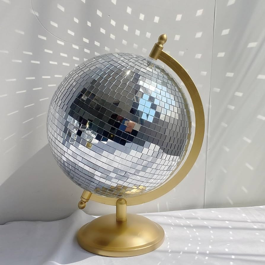 Disco Ball Globe, Home Decor Statues, Classic Tabletop Art Sculpture with Metal Base, Discoball U... | Amazon (US)