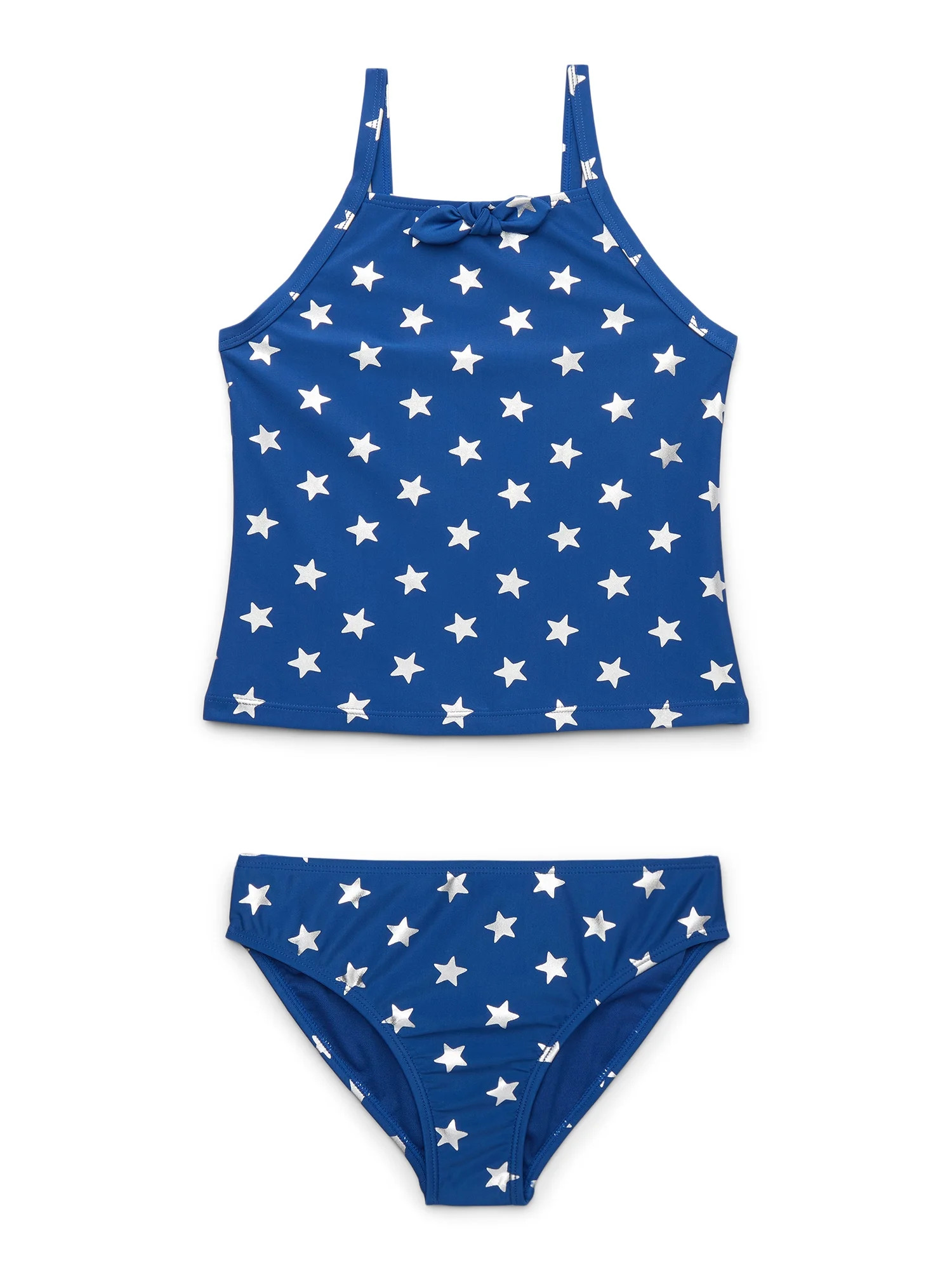 Wonder Nation Girls Star Print Tankini Top and Bikini Bottoms Swim Set with UPF 50, 2-Piece, Size... | Walmart (US)