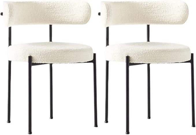 NIUYAO Modern Upholstered Dining Chair Open Back Side Chair Armless Accent Chair Soft with Metal ... | Amazon (US)