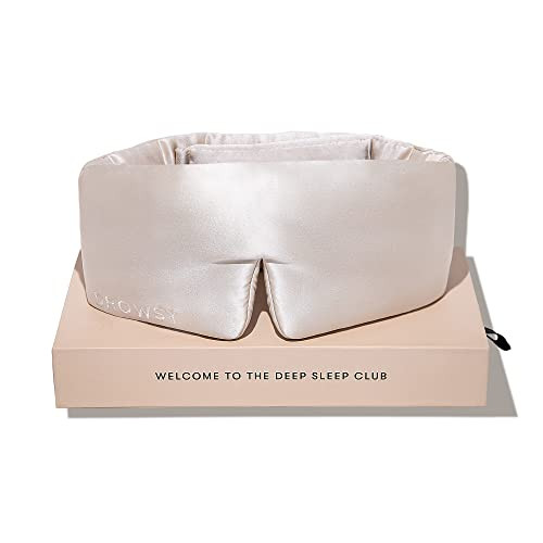 DROWSY Silk Sleep Mask - Face-Hugging, Padded Cocoon for Luxury Sleep in Total Darkness - 100% Pure Mulberry Silk (Dusty Gold) | Amazon (US)