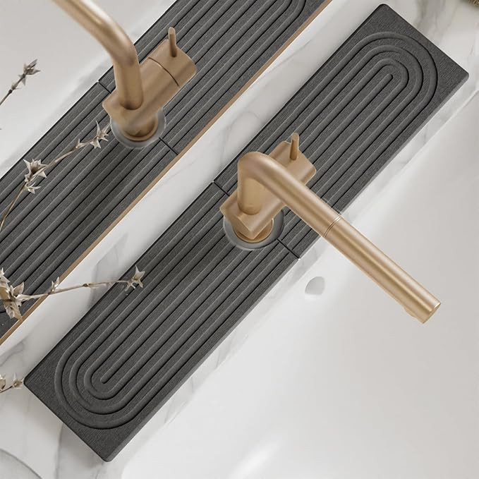 Diatomite Kitchen Sink Faucet Splash Guard – 24 Inch DryingNeat Stone Sink Tray, Mordern Faucet... | Amazon (US)