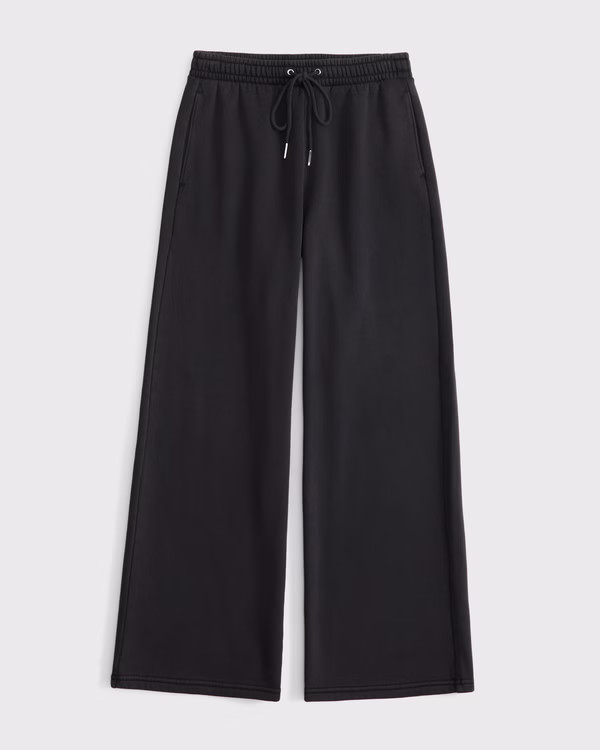 Women's Essential Mid Rise Wide Leg Sunday Sweatpant | Women's | Abercrombie.com | Abercrombie & Fitch (US)