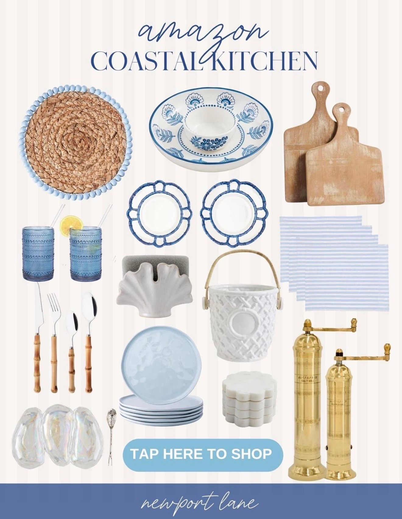 My coastal kitchen decor brings beachy vibes to everyday cooking with blue and white accents, natural textures, and curated seaside-inspired pieces. I love how these coastal kitchen finds make the space feel fresh, bright, and effortlessly designer-inspired. 

#LTKSaleAlert #LTKHome #LTKU