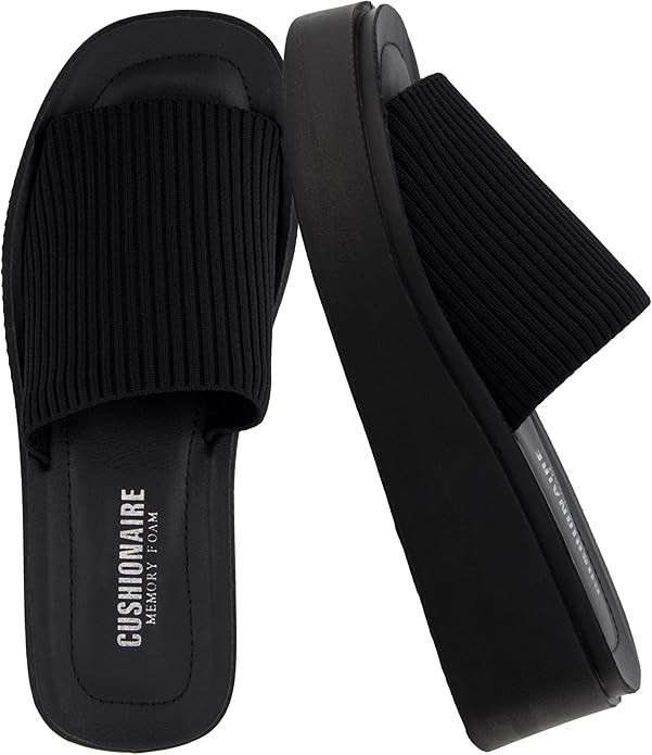 CUSHIONAIRE Pim Wedge Chunky Platform Womens Sandals with Firm Knit Upper & Memory Foam Summer Sa... | Amazon (US)