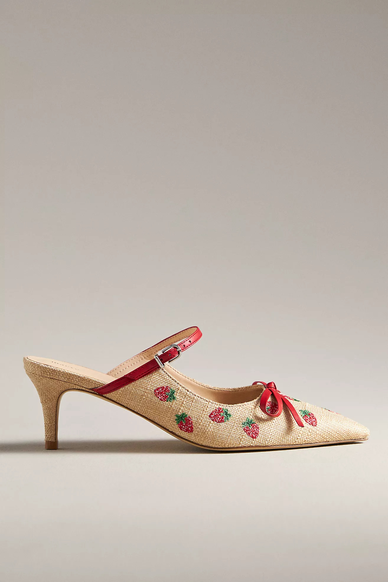 Maeve Bow Kitten-Heel Mules | Anthropologie (US)