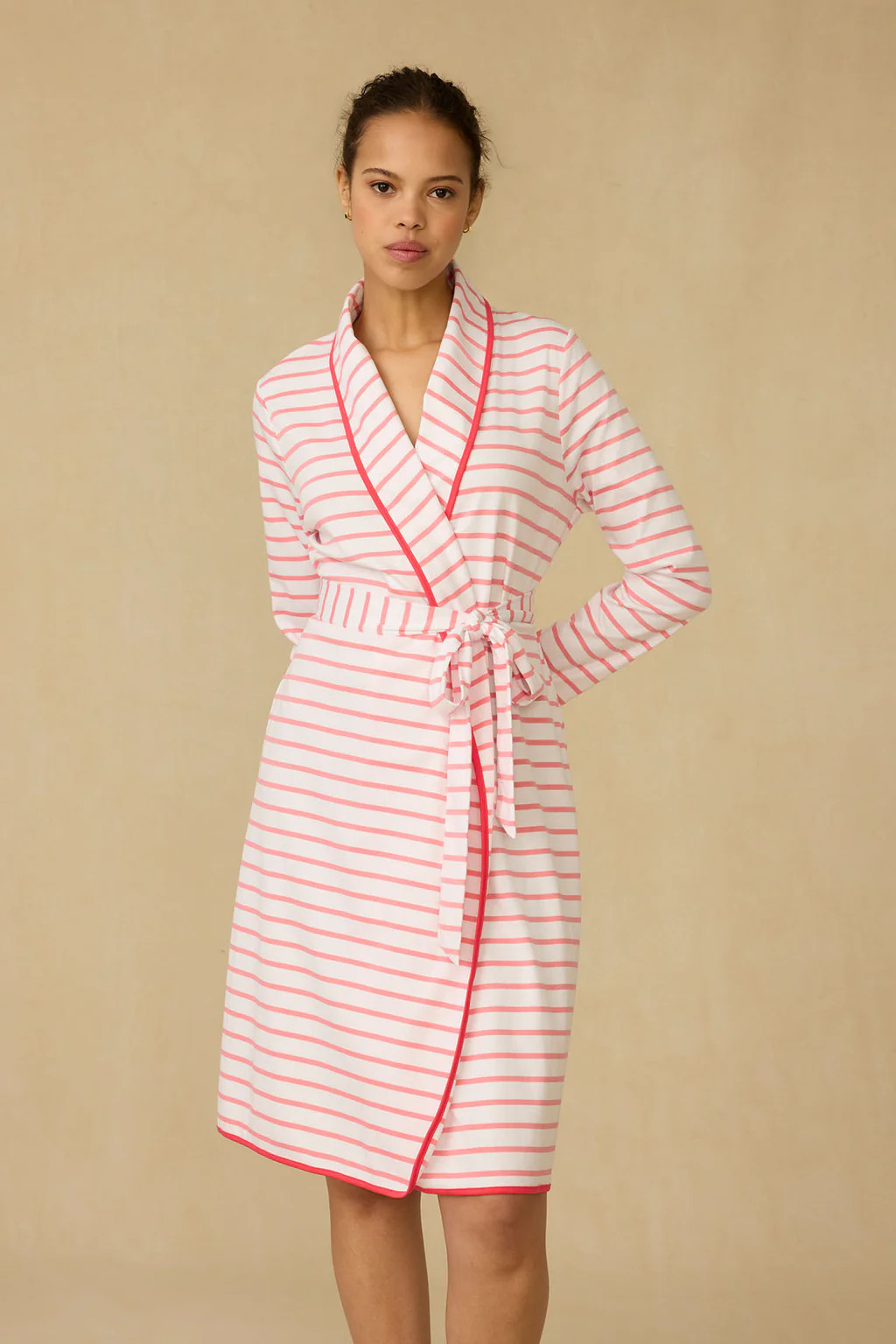 Pima Robe in Gelato Anchor Stripe | Lake Pajamas