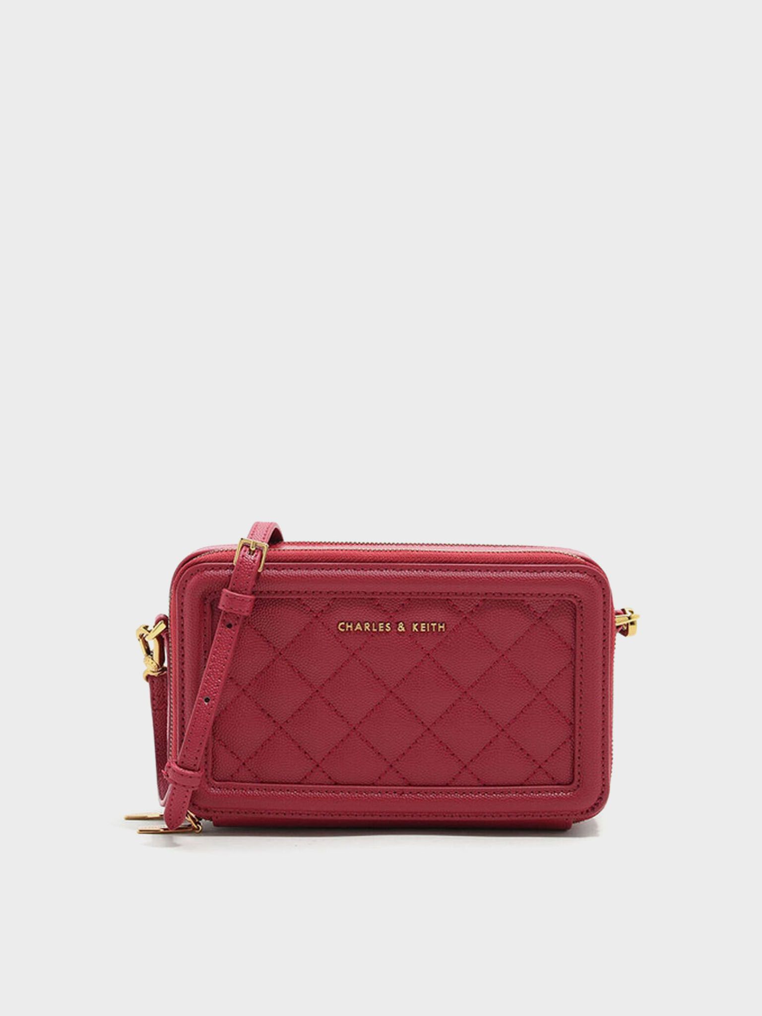 Quilted Boxy Long Wallet
    
         - Red | Charles & Keith US