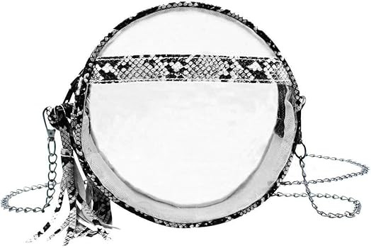 RARITYUS Women Clear Snakinskin Pattern Crossbody Bag Round Transparent Purse Shoulder Handbag wi... | Amazon (US)