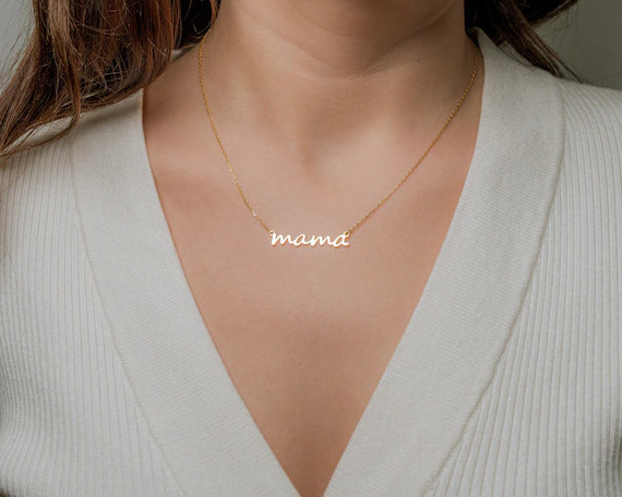 Mama Necklace, Mom Necklace, Delicate Mama Necklace, Love Necklace, Minimal Necklace for Moms, Ne... | Etsy (US)