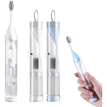 perzsi, Travel Toothbrush with a Builtin Case for Toothpaste Folding Handle, Soft Bristle,Blue, Ligh | Amazon (US)
