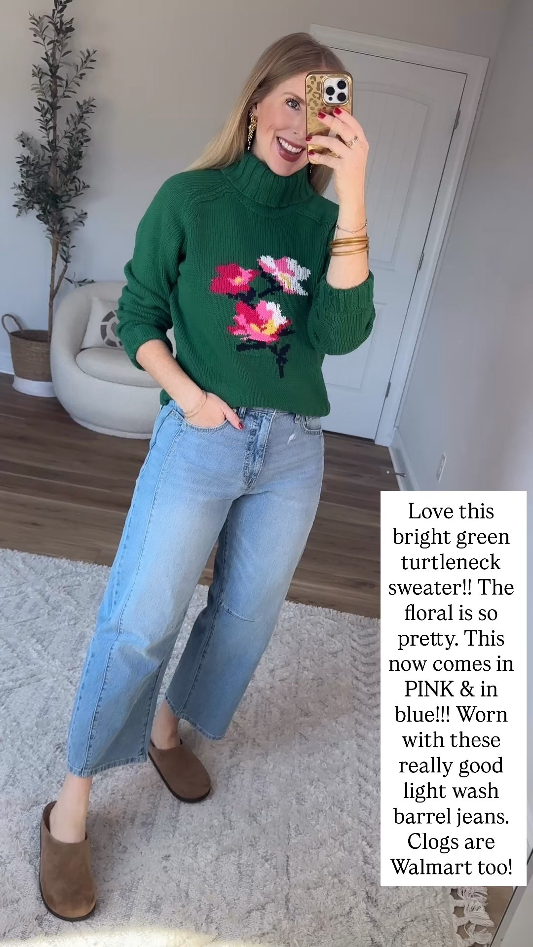 Walmart fashion, Walmart try on, free assembly, barrel jeans, turtleneck sweater