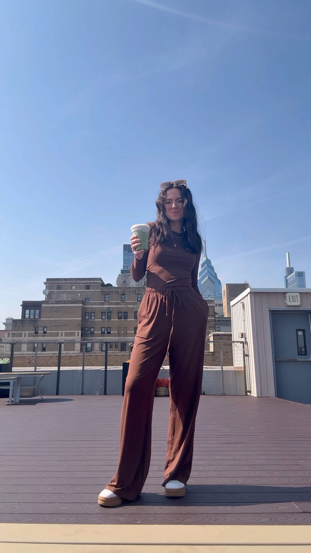 A little morning rooftop ootd with my morning matcha 

#LTKFindsUnder50 #LTKPetite #LTKWatchNow