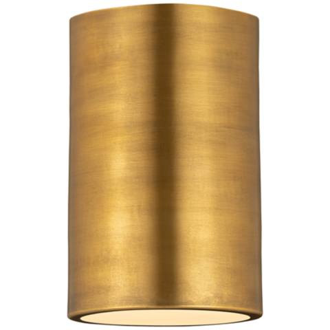 Harley 5" Wide Rubbed Brass Cylinder Ceiling Light - #258N9 | Lamps Plus | Lamps Plus