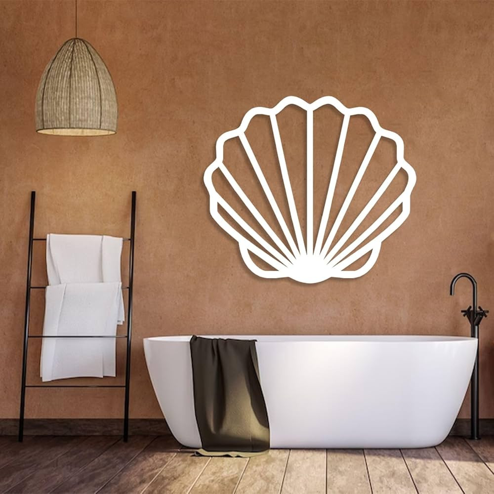Seashell Wall Decor, Scallop Shell Metal Wall Art, Shell Wall Decor, Metal Wall Decor, Coastal Wa... | Amazon (US)