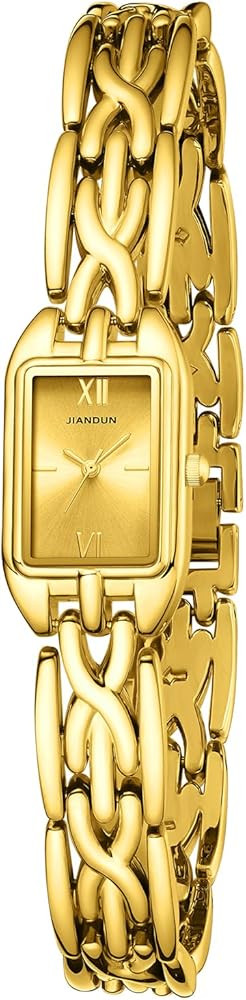 JIANDUN Vintage Petite Rectangular Womens Bracelet Watch, Adjustable Strap, Lady Watch Waterproof... | Amazon (US)