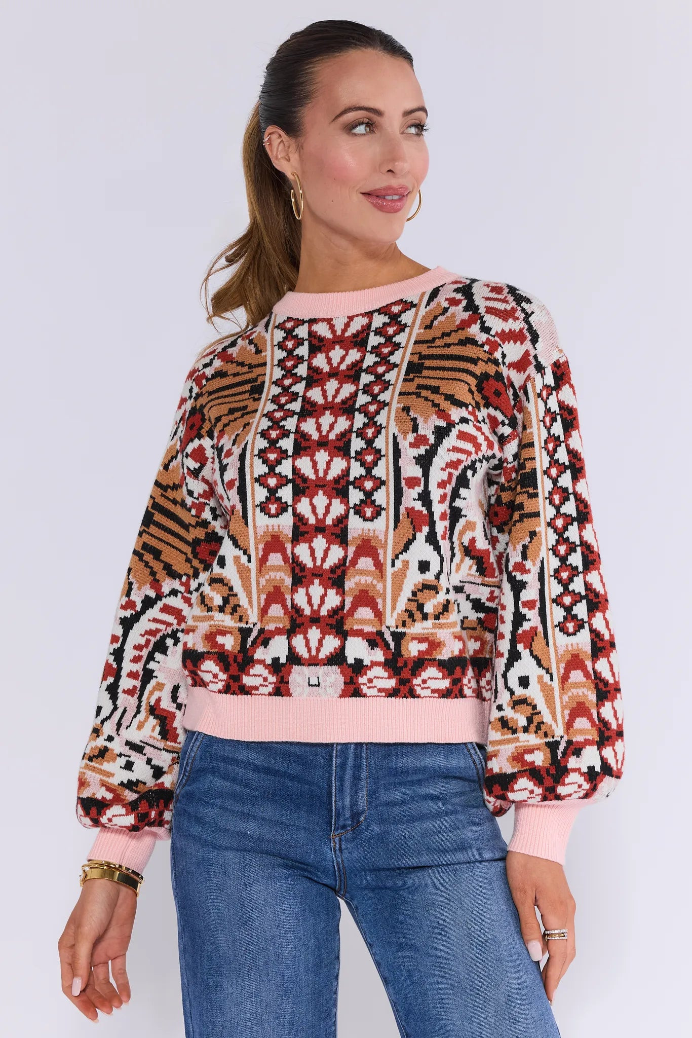 Freya Printed Knit Sweater | Avara