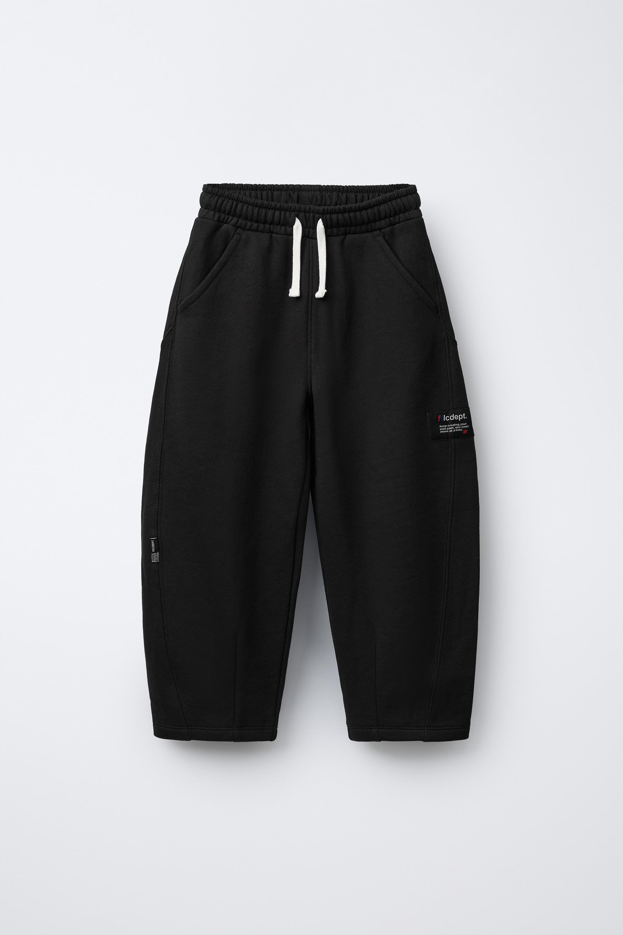 BARREL PLUSH PANTS WITH LABEL | Zara US