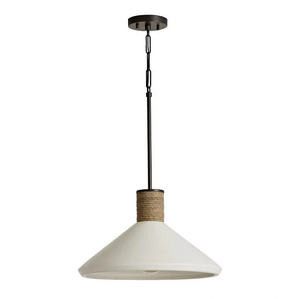 Ceramic and Rope Cone Pendant Light | Lumens