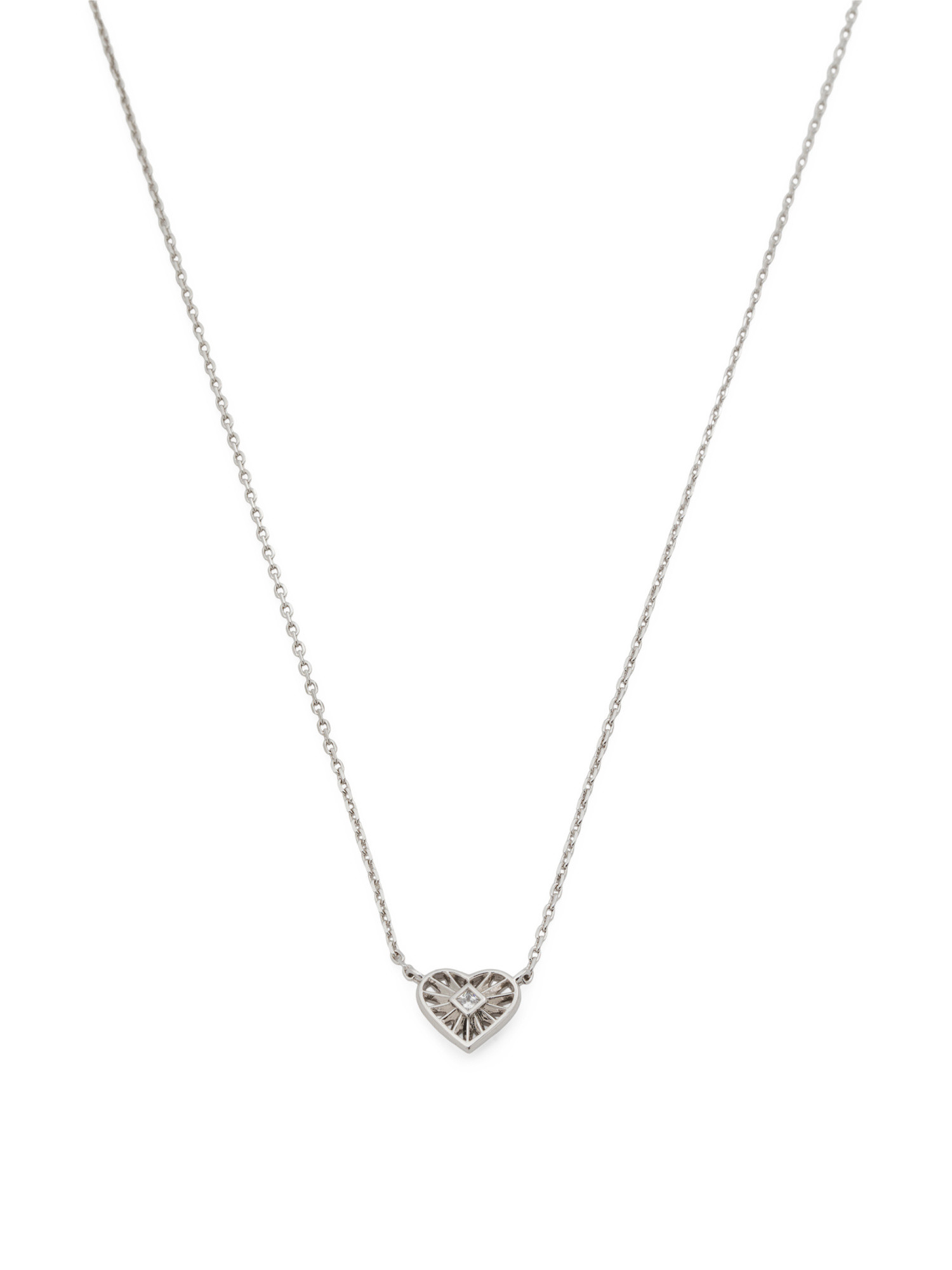 Silver Anna Cubic Zirconia Sunburst Pendant Necklace | TJ Maxx