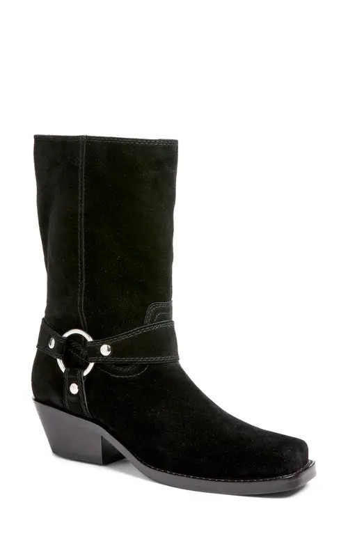 Nordstrom Motobella Moto Boot in Black Suede at Nordstrom, Size 9.5 | Nordstrom