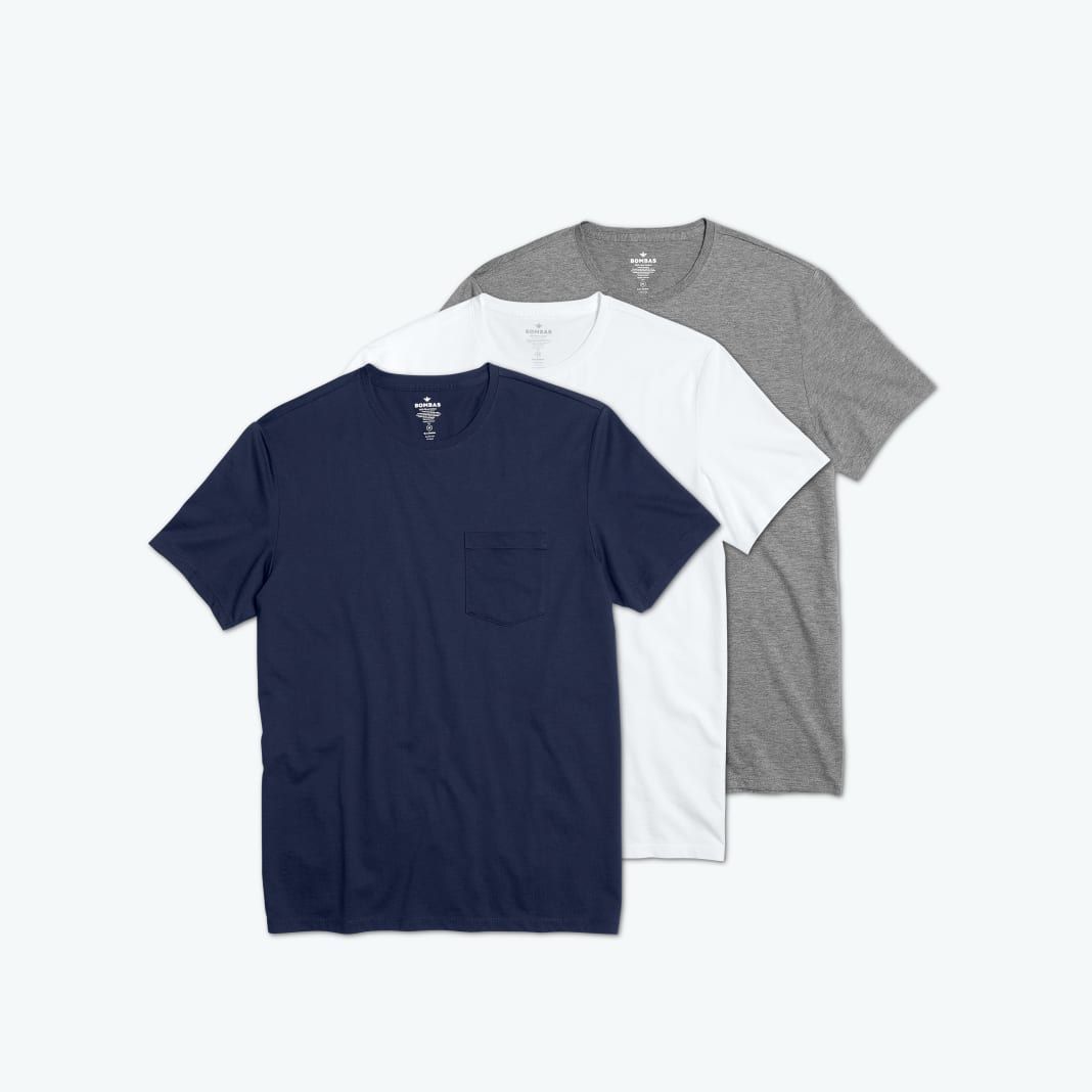 Men's Pima Cotton Pocket Crew Neck T-Shirt 3-Pack | Bombas Socks