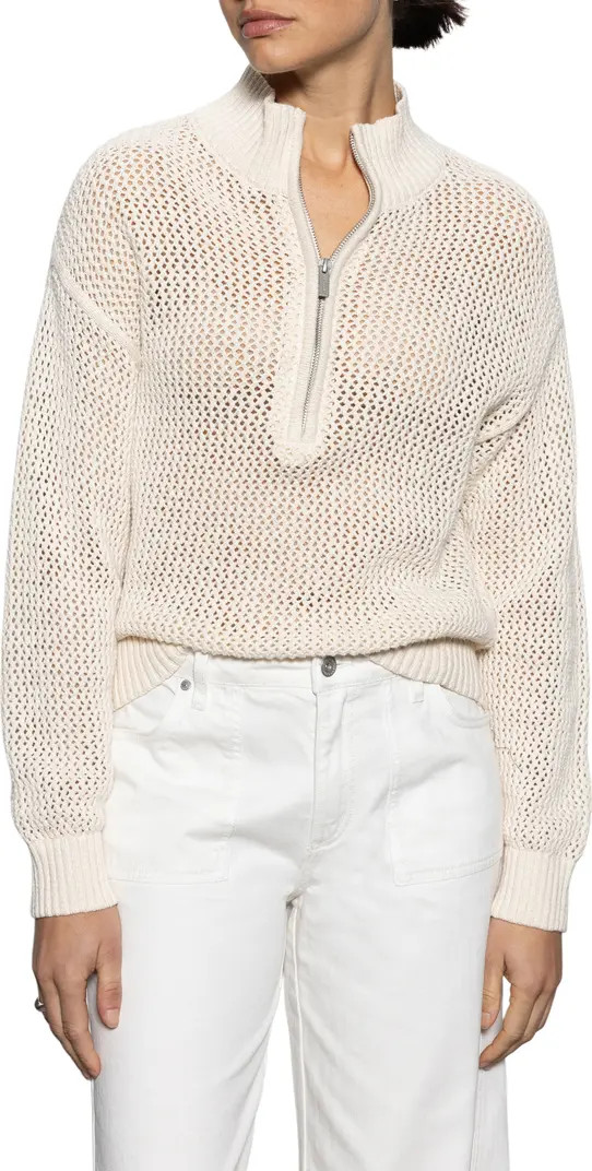 Sanctuary Open Stitch Half-Zip Cotton Sweater | Nordstromrack | Nordstrom Rack