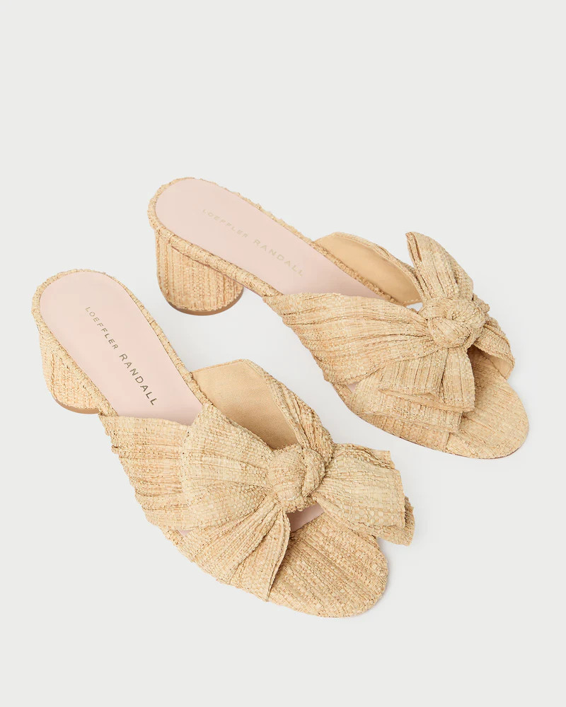 Emilia Natural Pleated Bow Heel | Loeffler Randall