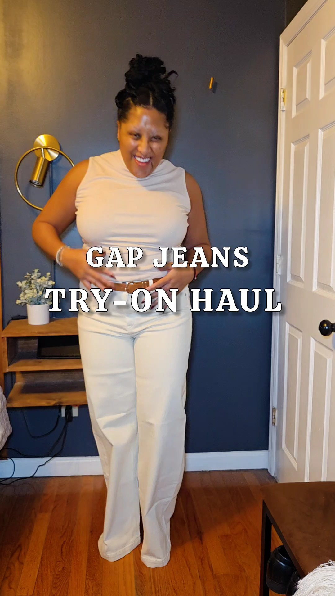 Try-On Haul: GAP Jeans Edition Sizes in High Rise Stride Wide-Leg Jeans: 1) Beach Pebble: 32 Long, 2) Dark Wash 33 Long, 3. Washed Black: 33 Long, 4. Dark Blue Indigo: 32 Long

#LTKTall #LTKFindsUnder50 #LTKgrwm