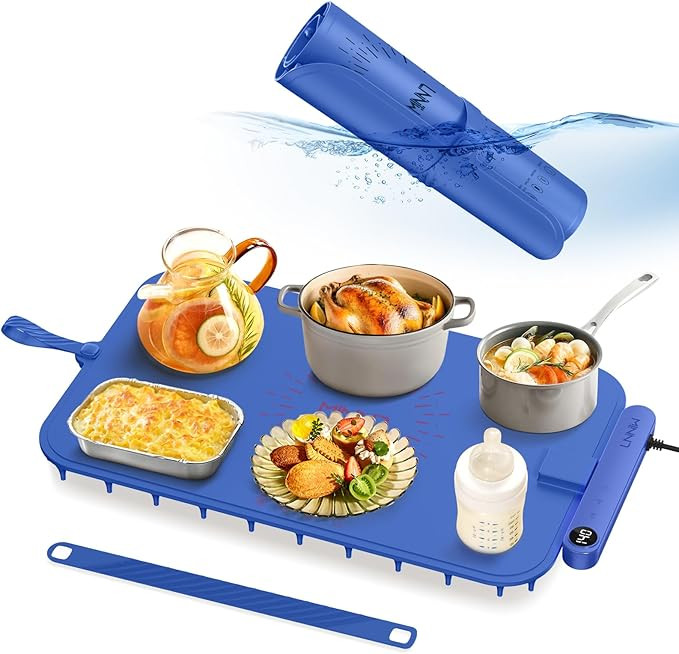 Waterproof Food Warming Mat, Color-Changing Electric Heating Tray with 6-Level Temperature Contro... | Amazon (US)
