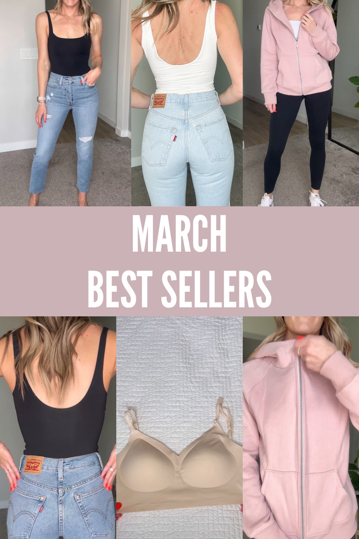 March best sellers from AMAZON! These are GOOD! 

Casual outfit idea, jeans, distressed jeans, stretchy jeans, zip up hoodie, Lulu quality leggings, seamless bra, travel outfit, mom outfit, everyday outfit, amazon must haves, amazon fashion finds

#LTKfindsunder100 #LTKstyletip #LTKfindsunder50