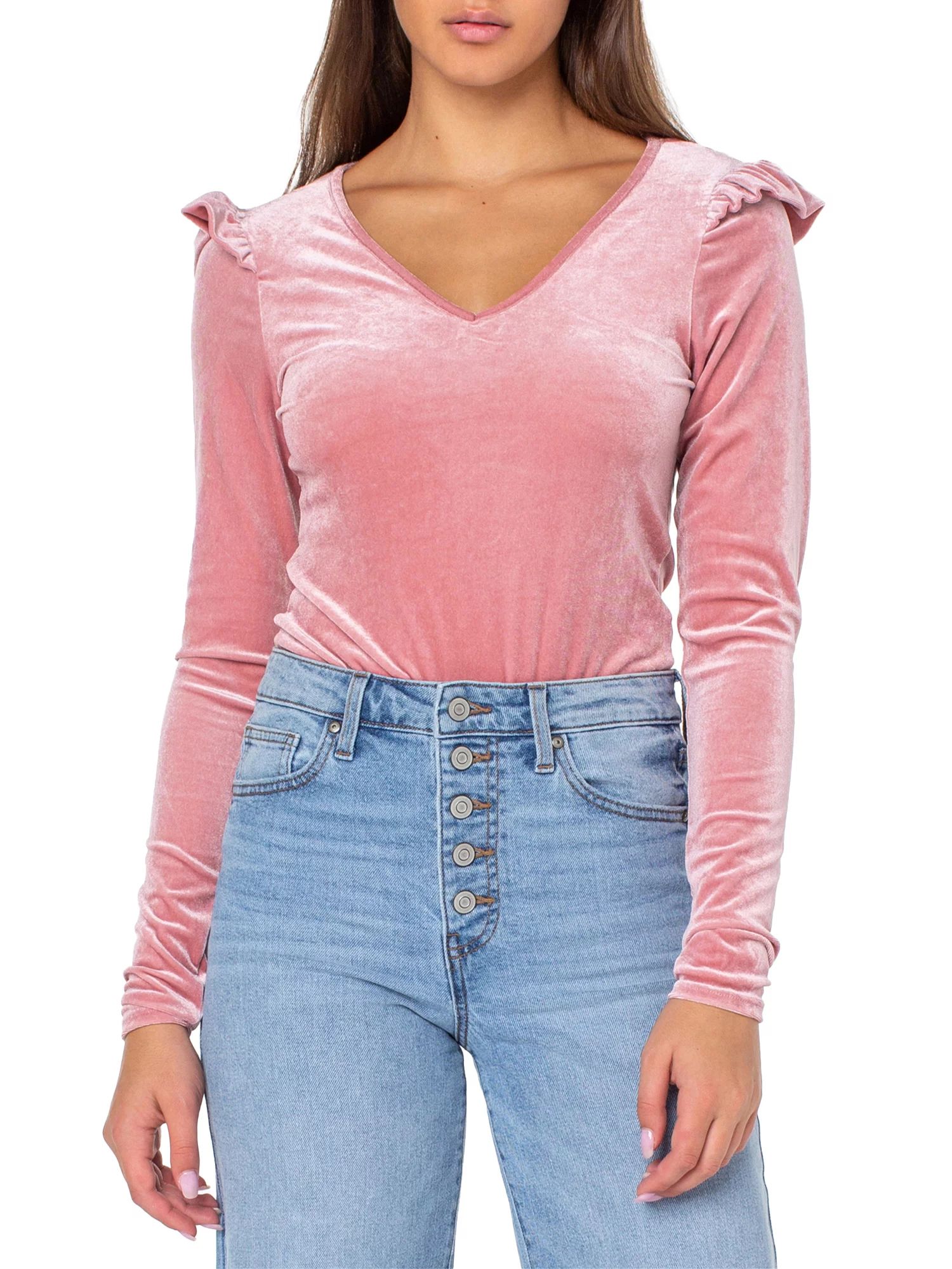 Celebrity Pink Women's Velvet Bodysuit - Walmart.com | Walmart (US)