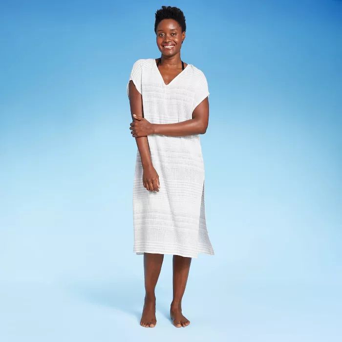 Women's Midi Kaftan Cover Up Dress - Kona Sol™ Fresh White | Target