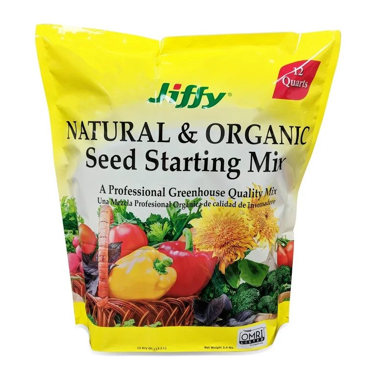 Jiffy Natural & Organic Seed Starter Mix, 12 QT, Garden Soil | Walmart (US)