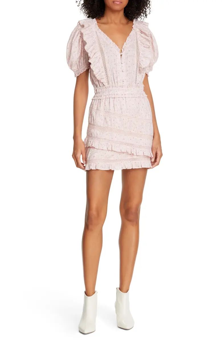 LoveShackFancy Sutton Asymmetrical Tiered Ruffle Cotton Dress | Nordstrom | Nordstrom