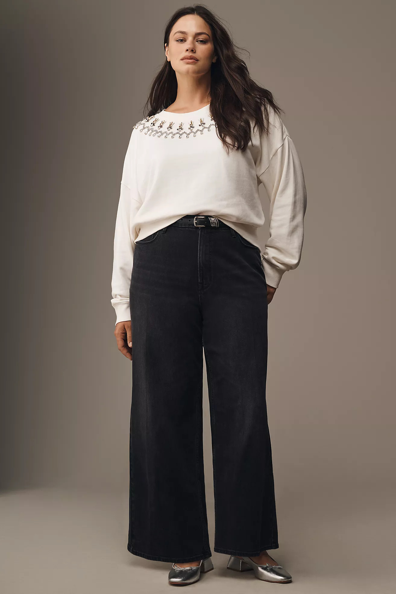 Good American Good Skate High-Rise Crop Wide-Leg Jeans | Anthropologie (US)