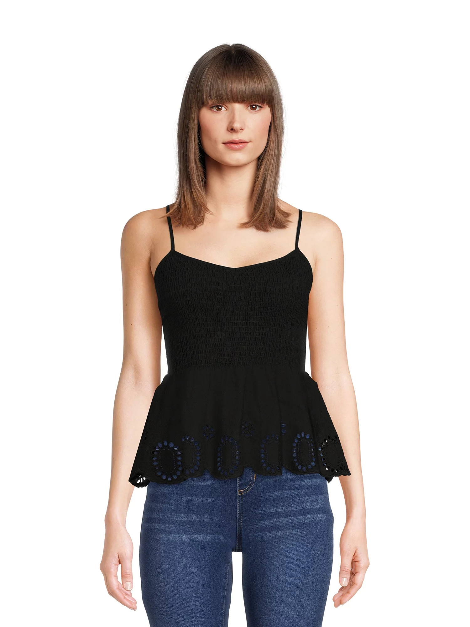 No Boundaries Juniors Smocked Babydoll Top, Sizes XS-XXXL | Walmart (US)