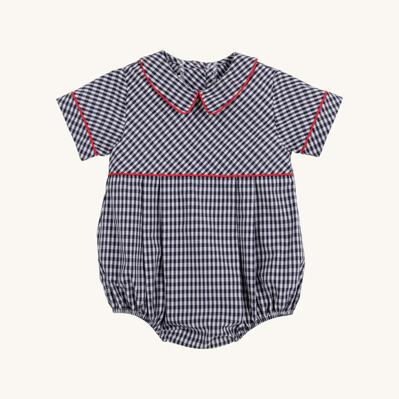 Bradford Bubble - Navy Grove Gingham with Richmond Red | The Beaufort Bonnet Company