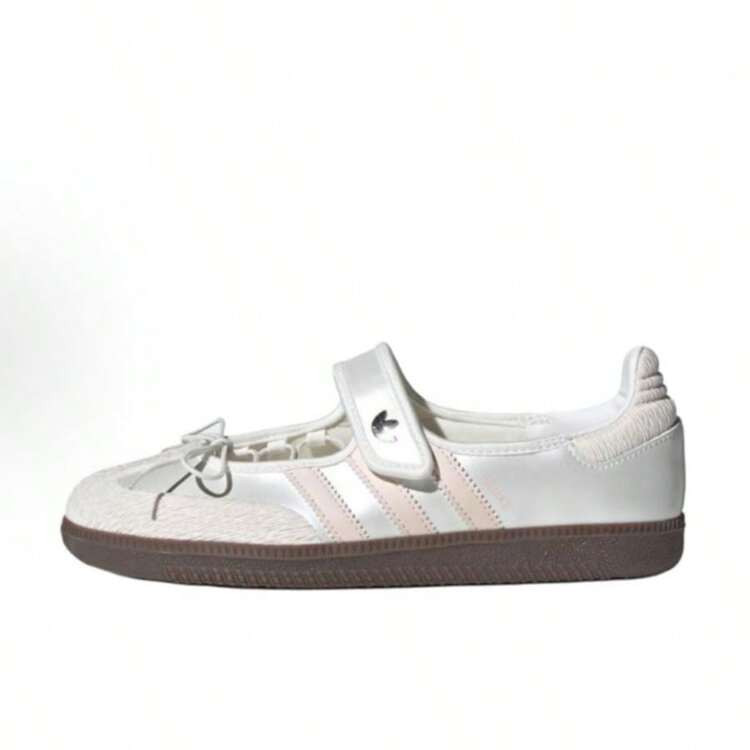 Adidas Originals Samba Jane Comfortable And Versatile Mary Jane Shoes Women's White And Silver | SHEIN