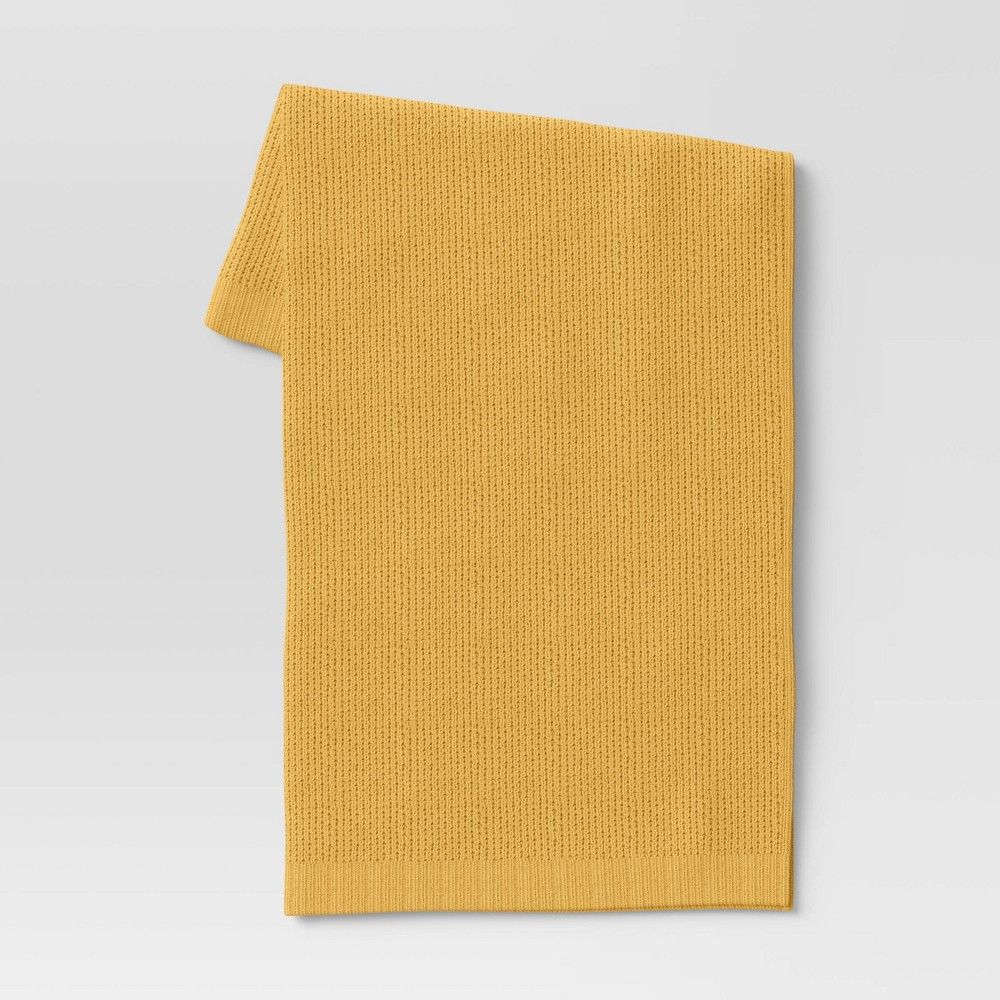 50""x60"" Knit Throw Blanket Yellow - Threshold | Target