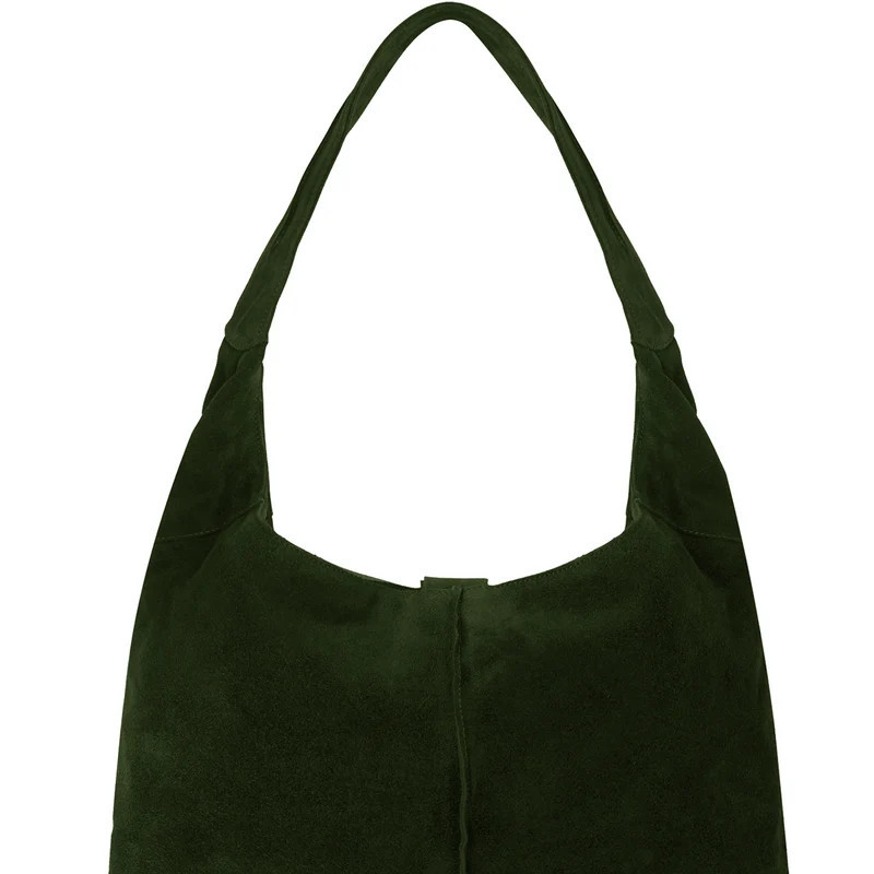 Brix + Bailey Olive Soft Suede Hobo Shoulder Bag - Green | Verishop